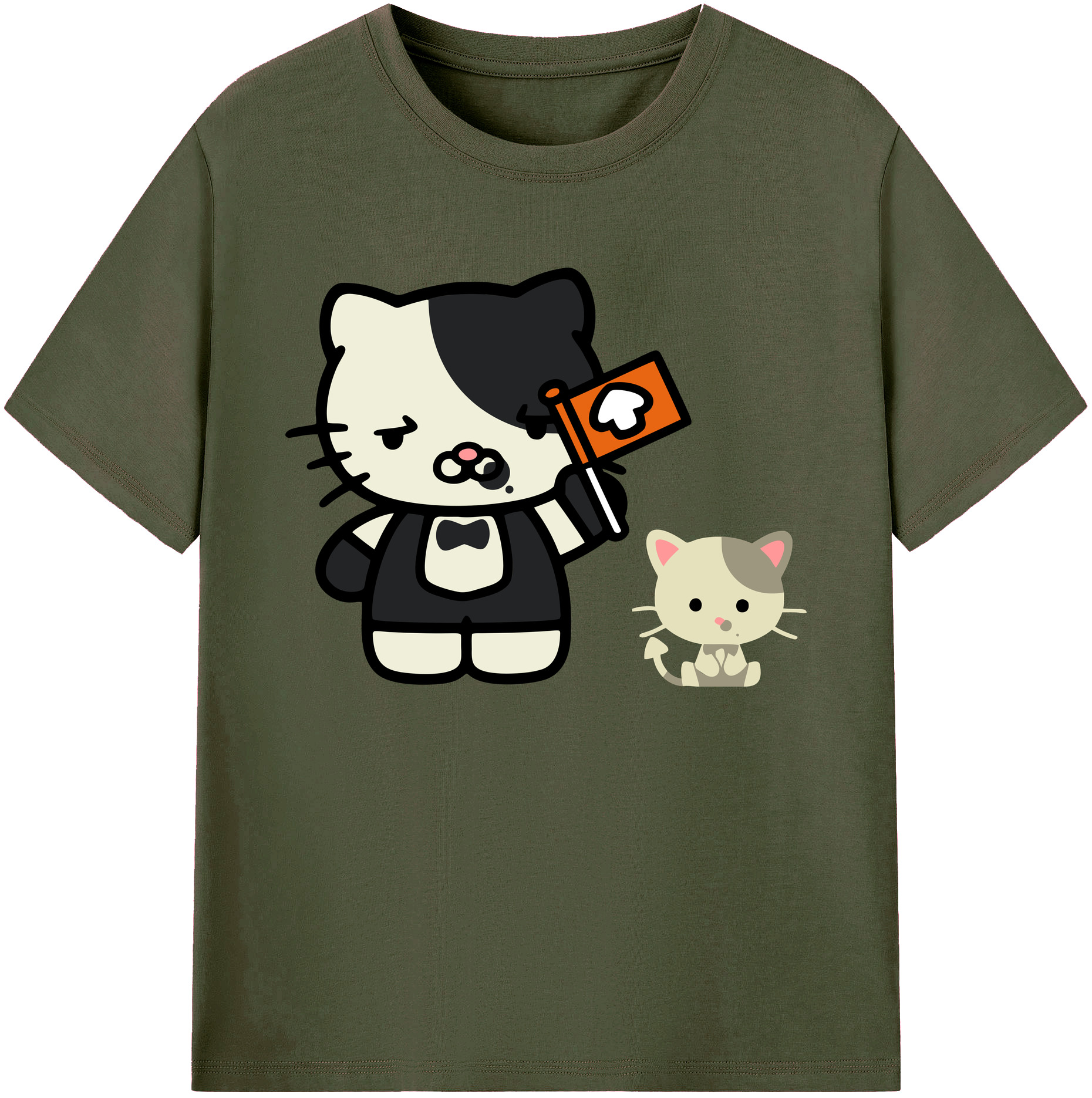 （画像用） Hello Kitty ハローキティ 綿100％ メンズ半袖Tシャツ｜肌触りやわらか＆通気性